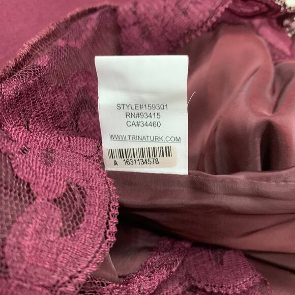 Trina Turk Wine Red Burgundy Song V Neck Ponte Knit Dress Fit & Flare XS 0 2 - Picture 10 of 11